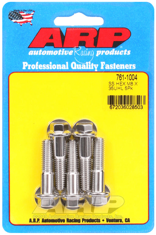 ARP M8 x 1.25 x 35 hex SS bolts
