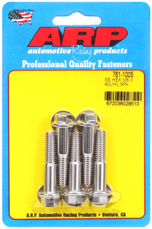 ARP M8 x 1.25 x 40 hex SS bolts