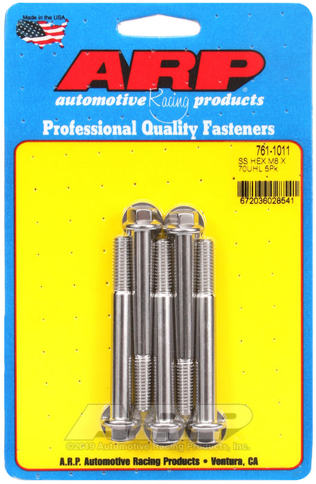 ARP M8 x 1.25 x 70 hex SS bolts