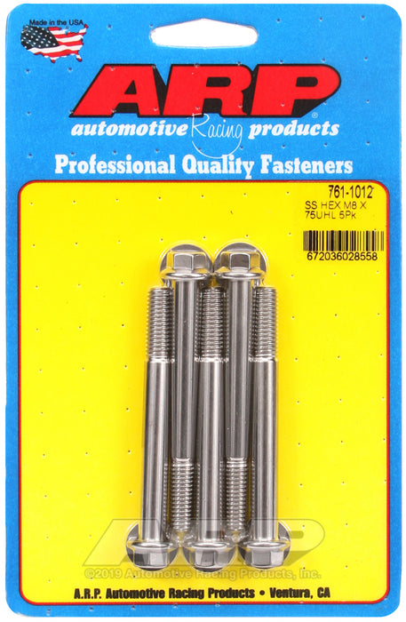 ARP M8 x 1.25 x 75 hex SS bolts