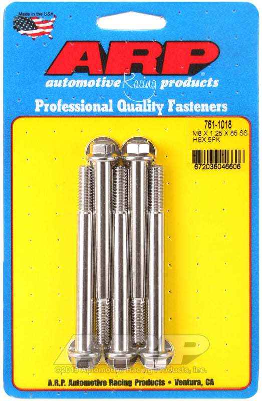 ARP M8 x 1.25 x 85 hex SS bolts
