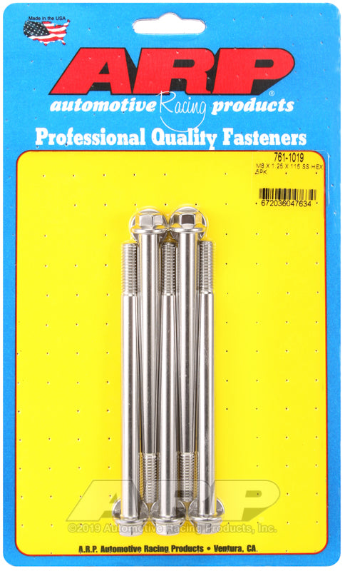 ARP M8 x 1.25 x 115 hex SS bolts