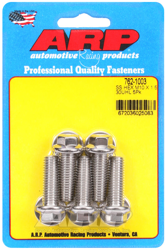 ARP M10 x 1.50 x 30 hex SS bolts