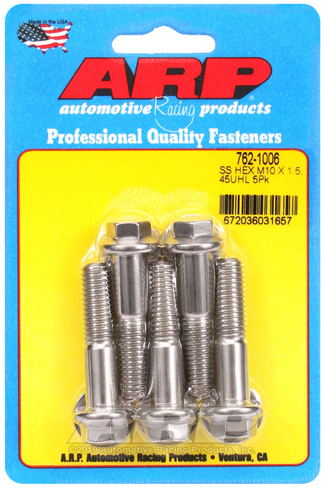 ARP M10 x 1.50 x 45 hex SS bolts