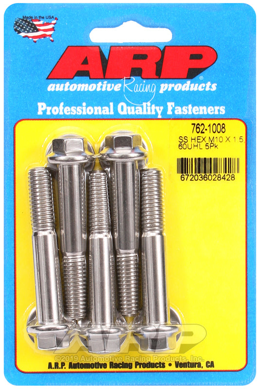 ARP M10 x 1.50 x 60  hex SS bolts