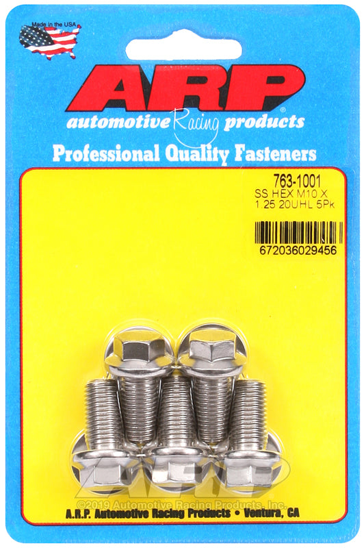 ARP M10 x 1.25 x 20 hex SS bolts