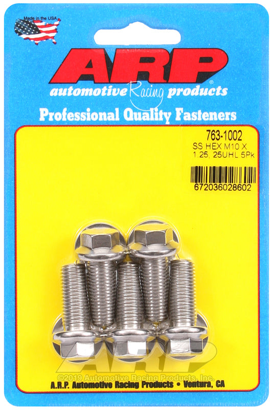 ARP M10 x 1.25 x 25 hex SS bolts