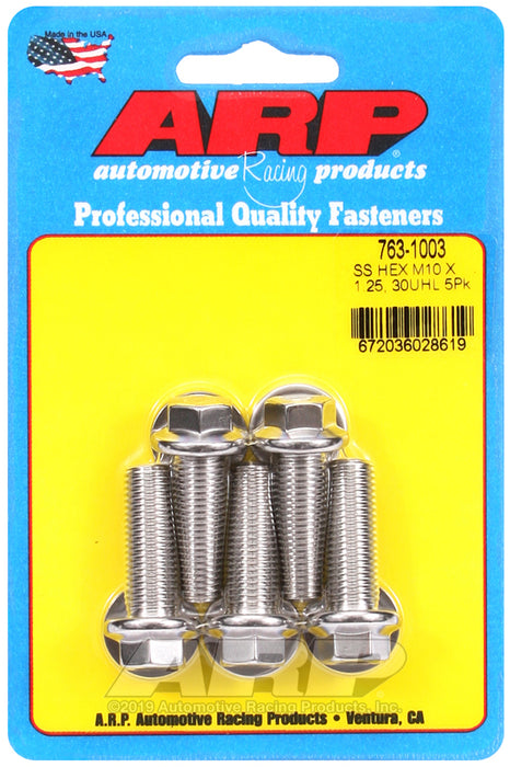 ARP M10 x 1.25 x 30 hex SS bolts