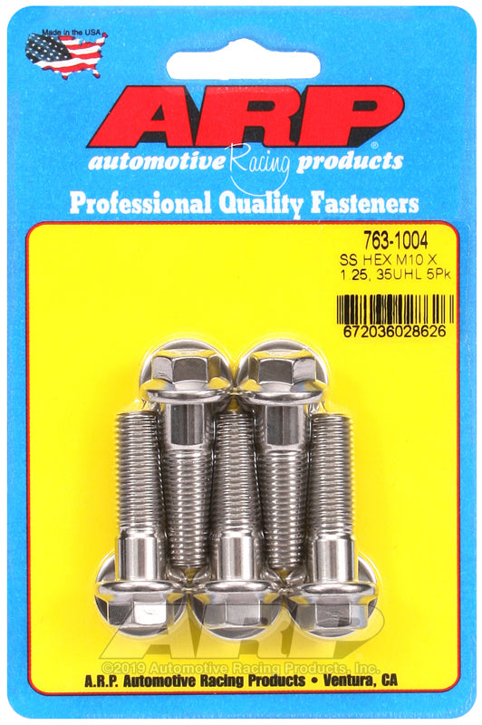 ARP M10 x 1.25 x 35 hex SS bolts