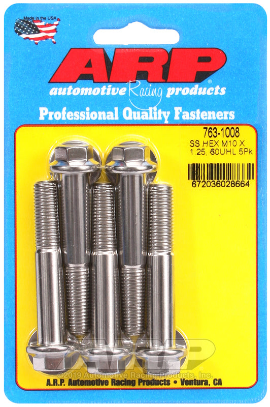 ARP M10 x 1.25 x 60  hex SS bolts