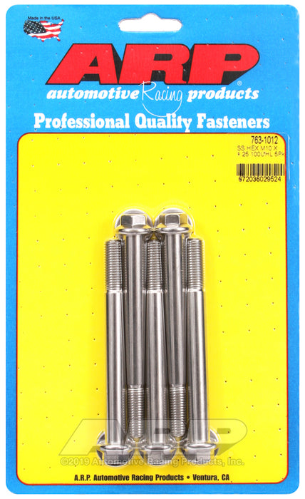 ARP M10 x 1.25 x 100 hex SS bolts