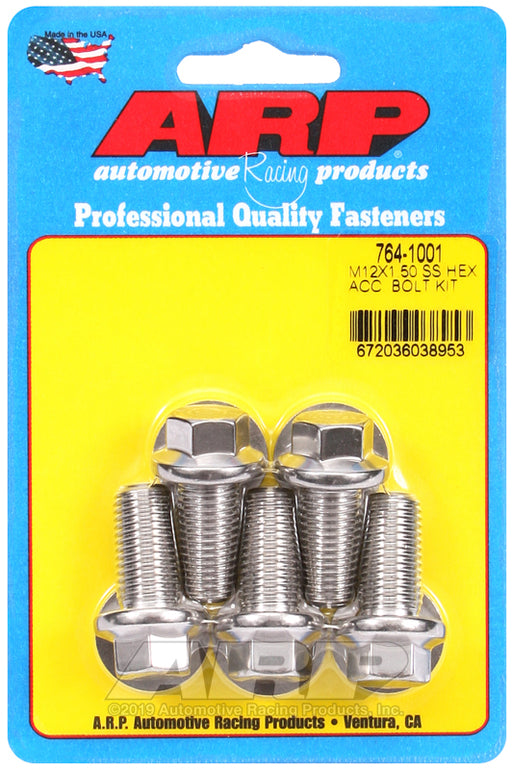 ARP M12 x 1.50 x 25 hex SS bolts