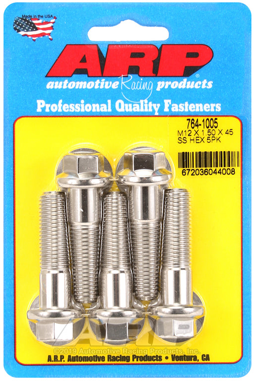 ARP M12 x 1.50 x 45 hex SS bolts