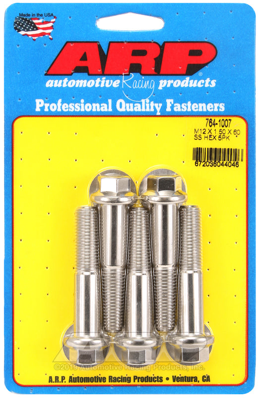 ARP M12 x 1.50 x 60 hex SS bolts