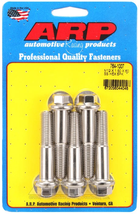 ARP M12 x 1.50 x 60 hex SS bolts