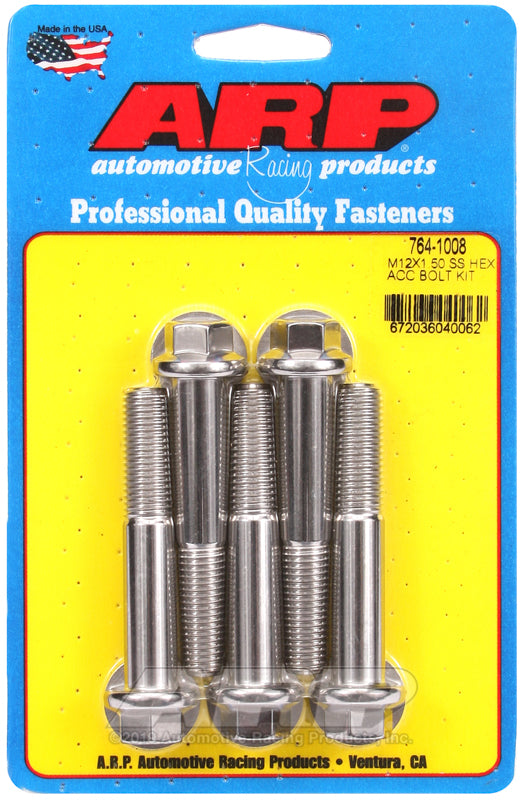 ARP M12 x 1.50 x 70 hex SS bolts