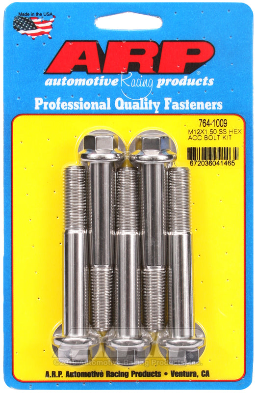 ARP M12 x 1.50 x 80 hex SS bolts