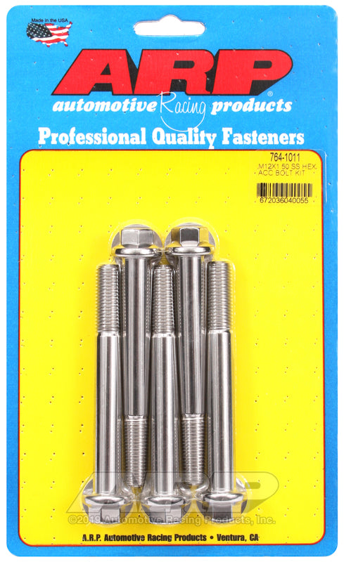 ARP M12 x 1.50 x 100 hex SS bolts