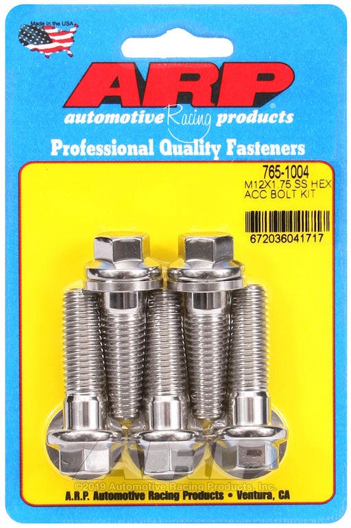 ARP M12 x 1.75 x 40 hex SS bolts