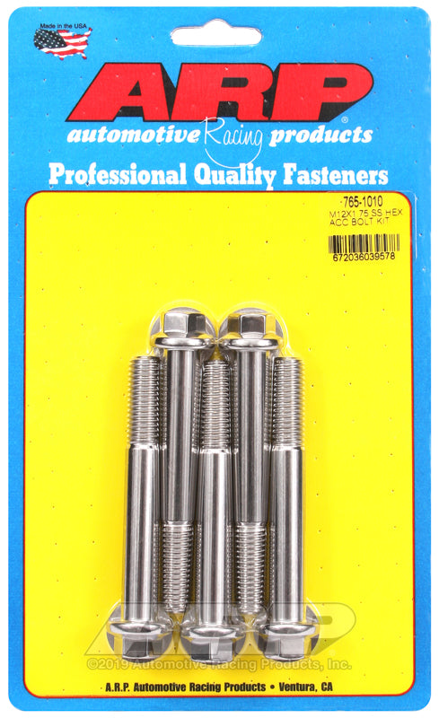 ARP M12 x 1.75 x 90 hex SS bolts