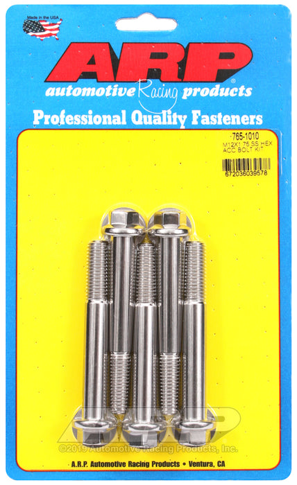 ARP M12 x 1.75 x 90 hex SS bolts