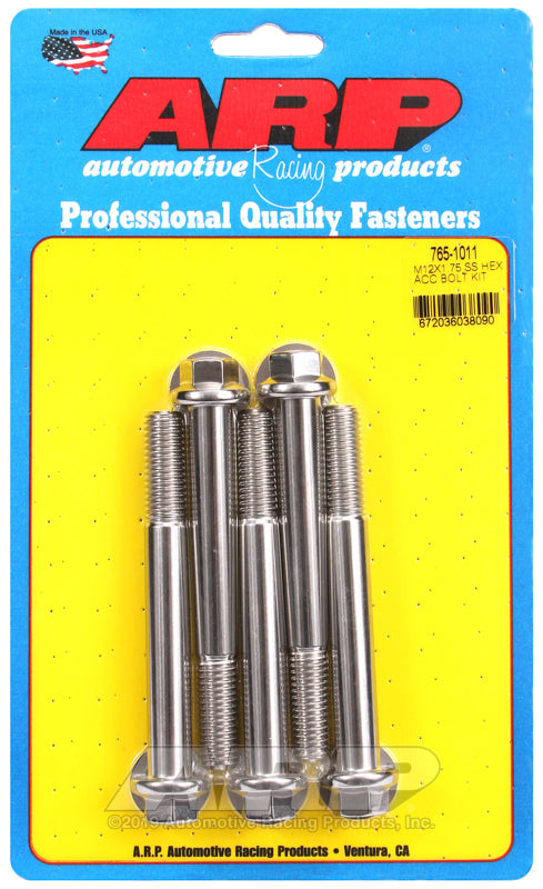 ARP M12 x 1.75 x 100 hex SS bolts