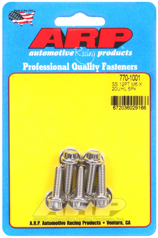 ARP M6 x 1.00 x 20 12pt SS bolts