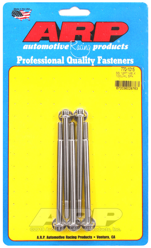 ARP M6 x 1.00 x 100 12pt SS bolts