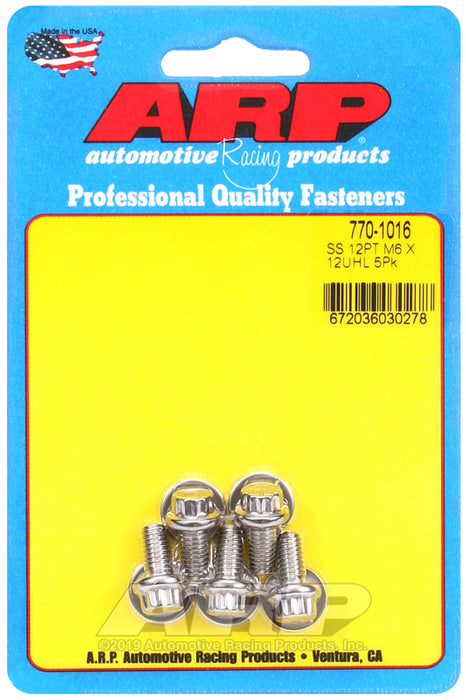 ARP M6 x 1.00 x 12  12pt SS bolts
