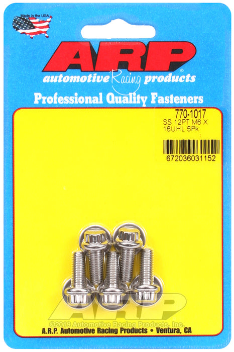 ARP M6 x 1.00 x 16 12pt SS bolts