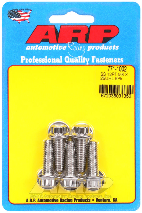 ARP M8 x 1.25 x 25 12pt SS bolts