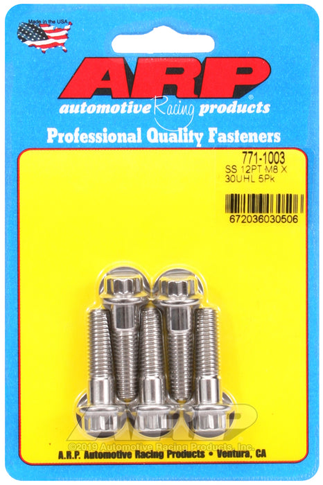 ARP M8 x 1.25 x 30 12pt SS bolts