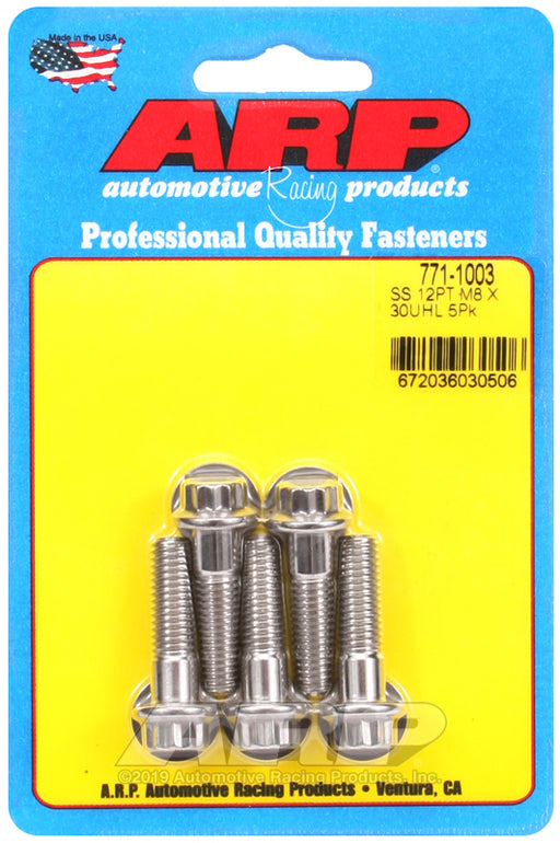 ARP M8 x 1.25 x 30 12pt SS bolts