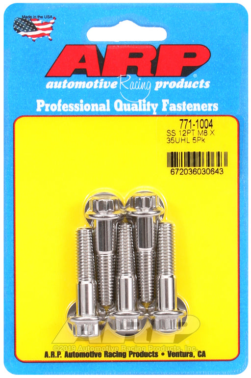 ARP M8 x 1.25 x 35 12pt SS bolts