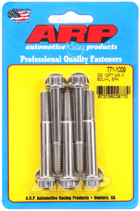 ARP M8 x 1.25 x 60  12pt SS bolts
