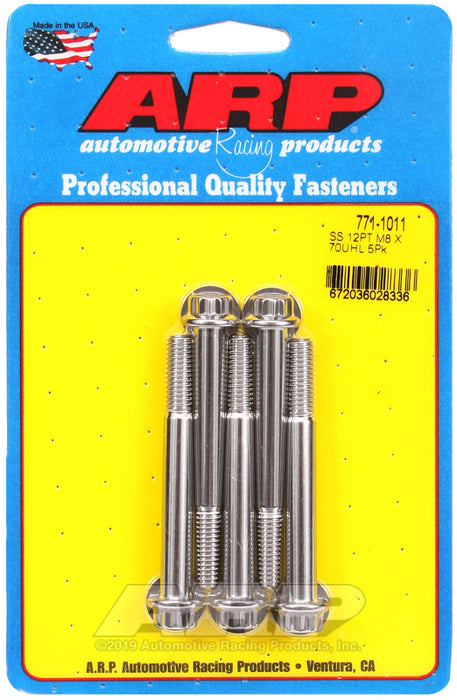 ARP M8 x 1.25 x 70 12pt SS bolts
