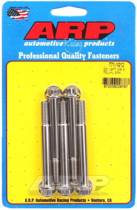 ARP M8 x 1.25 x 75 12pt SS bolts