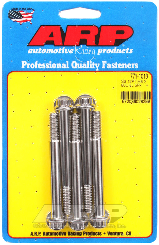 ARP M8 x 1.25 x 80 12pt SS bolts