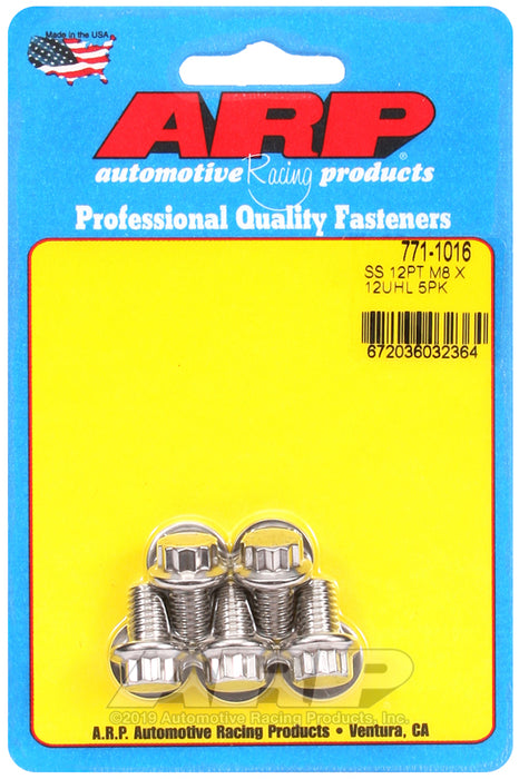 ARP M8 x 1.25 x 12 12pt SS bolts