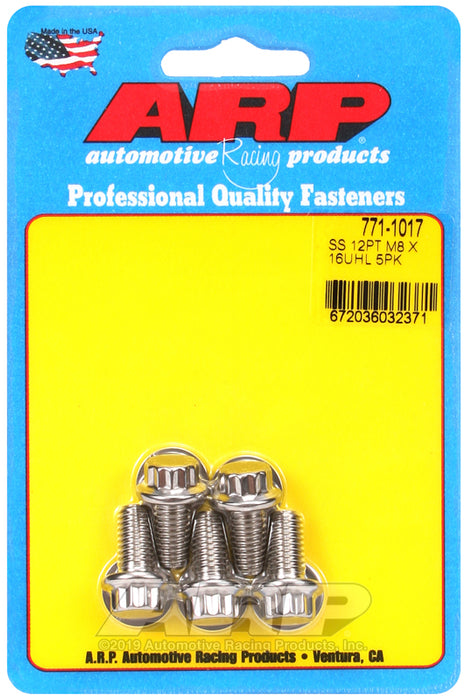 ARP M8 x 1.25 x 16 12pt SS bolts