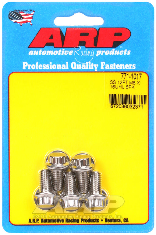 ARP M8 x 1.25 x 16 12pt SS bolts
