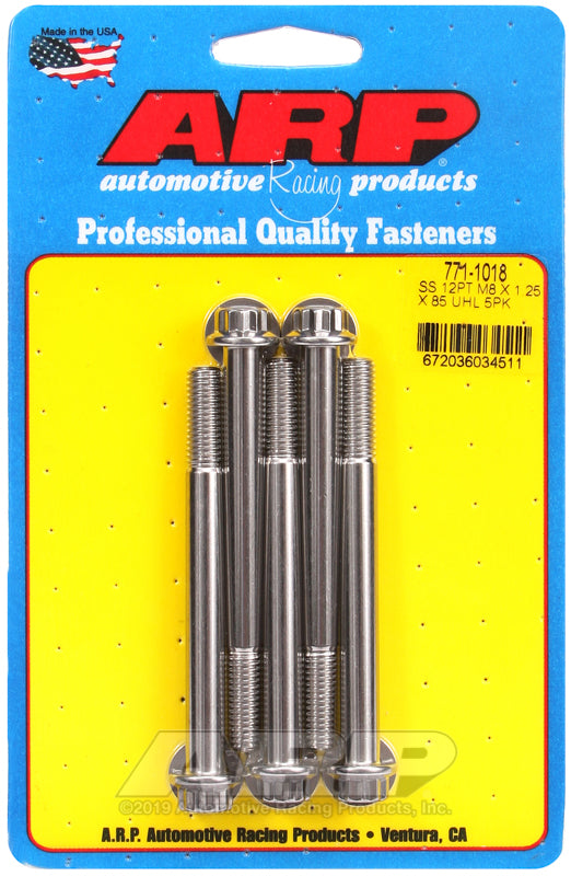 ARP M8 x 1.25 x 85 12pt SS bolts
