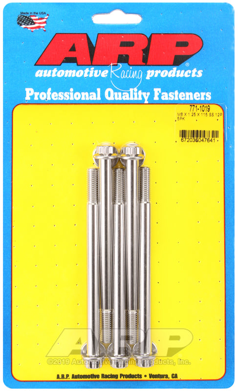 ARP M8 x 1.25 x 115 12pt SS bolts