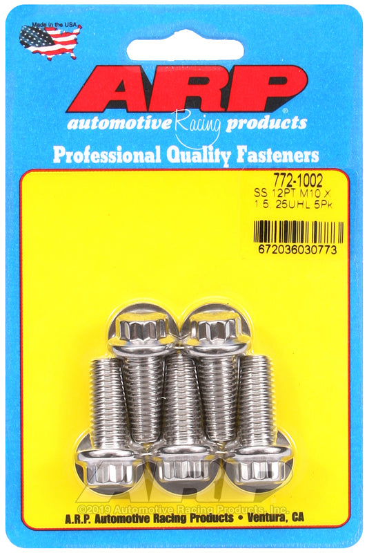 ARP M10 x 1.50 x 25 12pt SS bolts