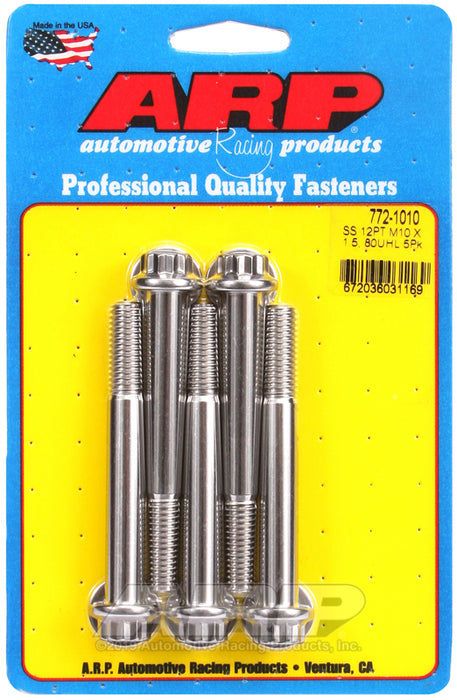 ARP M10 x 1.50 x 80 12pt SS bolts