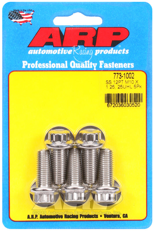 ARP M10 x 1.25 x 25 12pt SS bolts