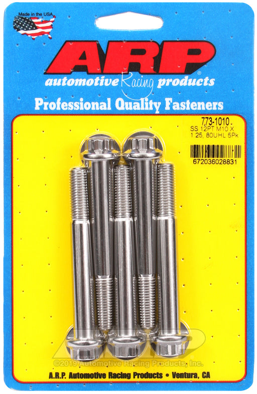 ARP M10 x 1.25 x 80 12pt SS bolts