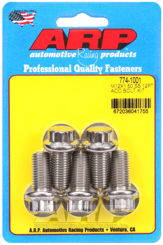 ARP M12 x 1.50 x 25 12pt SS bolts