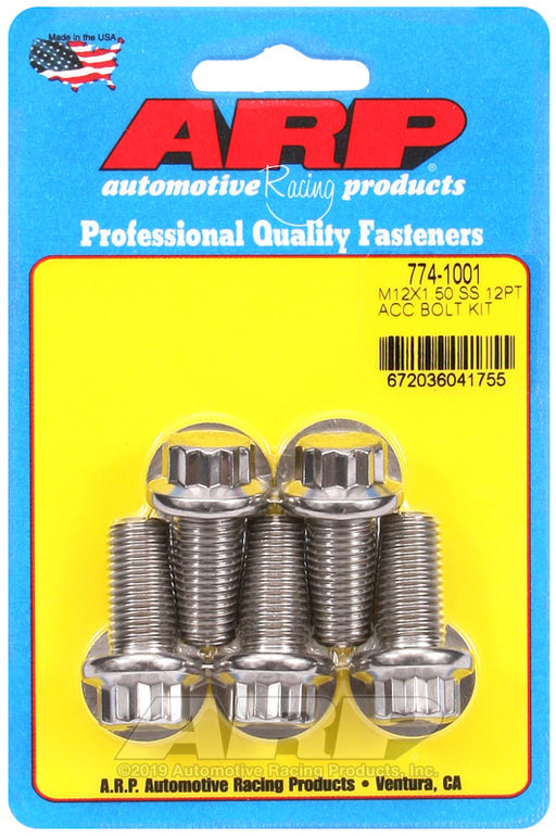 ARP M12 x 1.50 x 25 12pt SS bolts
