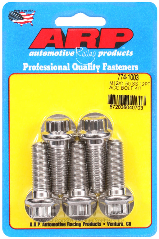 ARP M12 x 1.50 x 35 12pt SS bolts